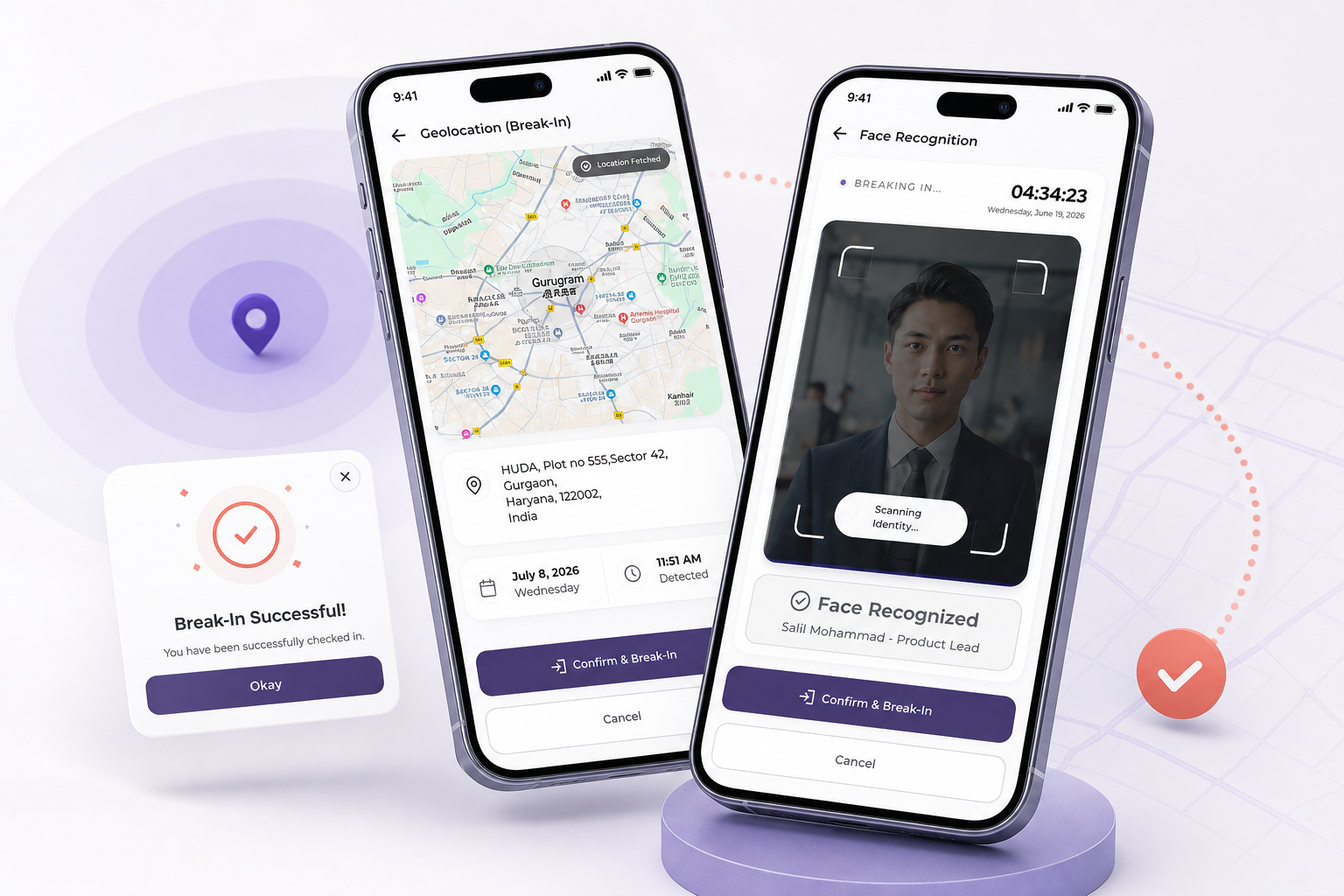 LaaynHR app task management and team communication screens